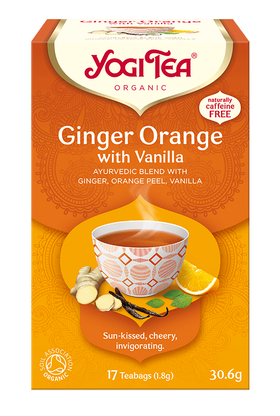 Herbata Yogi Tea Ginger Orange and Vanilla – imbirowo-pomarańczowa z wanilią (17×1,8g) SuryaPrema