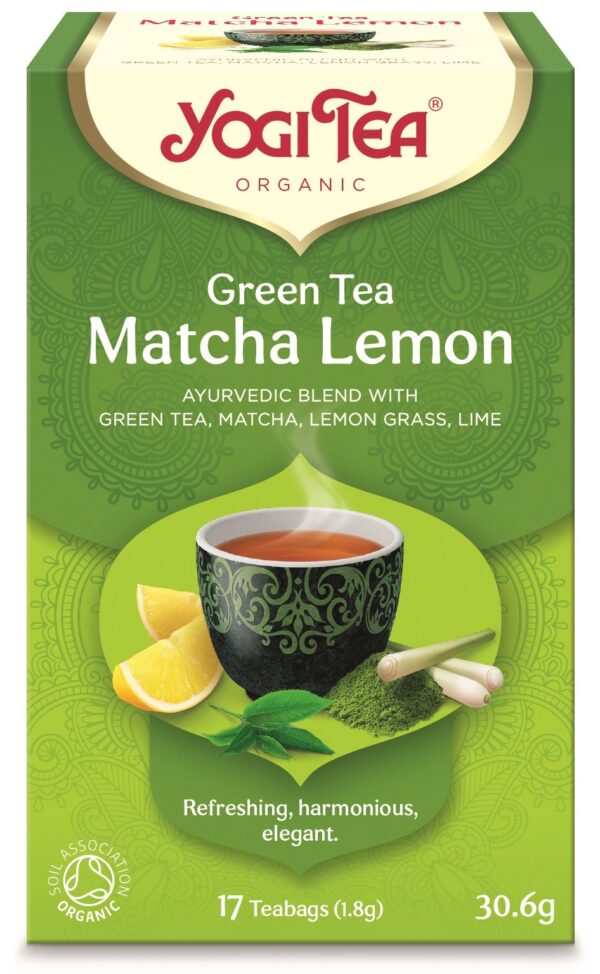 HERBATA ZIELONA Z CYTRYNĄ I MATCHĄ (GREEN TEA MATCHA LEMON) BIO (17 x 1,8 g) 30,6 g – YOGI TEA SuryaPrema