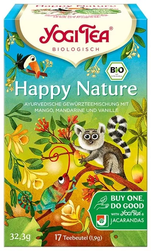 HERBATKA NA POMOC LASOM DESZCZOWYM (HAPPY NATURE) BIO (17 x 1,9 g) 32,3 g – YOGI TEA SuryaPrema