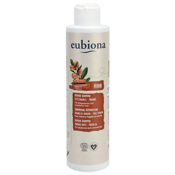 SZAMPON REGENERUJĄCY ŁOPIAN – OLEJ ARGANOWY ECO 200 ml – EUBIONA SuryaPrema