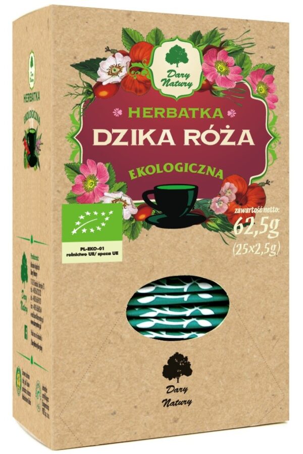 HERBATKA Z DZIKIEJ RÓŻY BIO (25 x 2,5 g) 62,5 g – DARY NATURY SuryaPrema