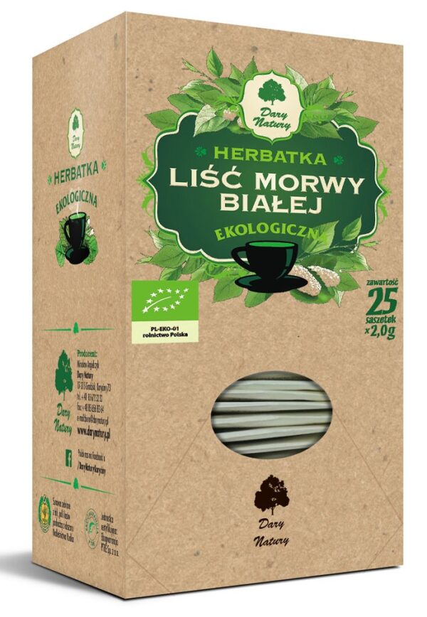 HERBATKA LIŚĆ MORWY BIAŁEJ BIO (25 x 2 g) 50 g – DARY NATURY SuryaPrema