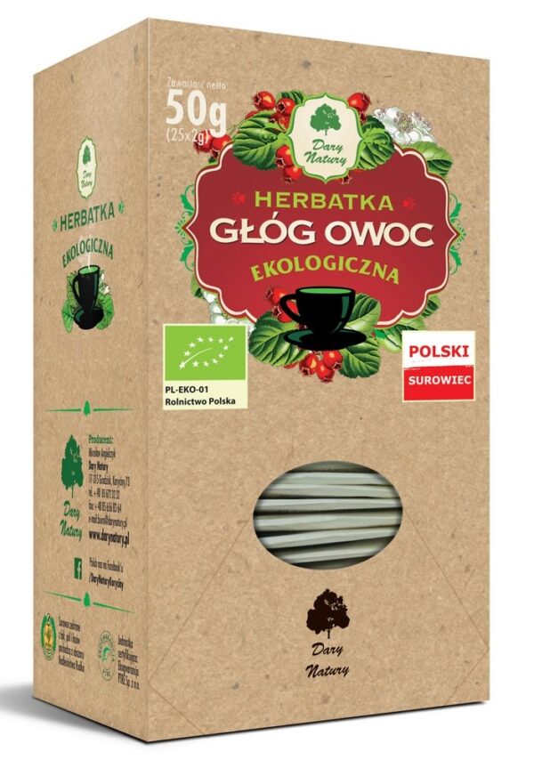 HERBATKA OWOC GŁOGU BIO (25 x 2 g) 50 g – DARY NATURY SuryaPrema