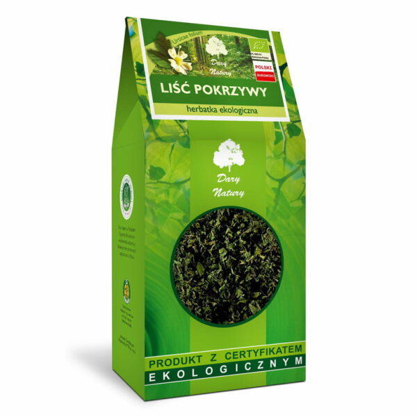 HERBATKA LIŚĆ POKRZYWY BIO 80 g – DARY NATURY SuryaPrema