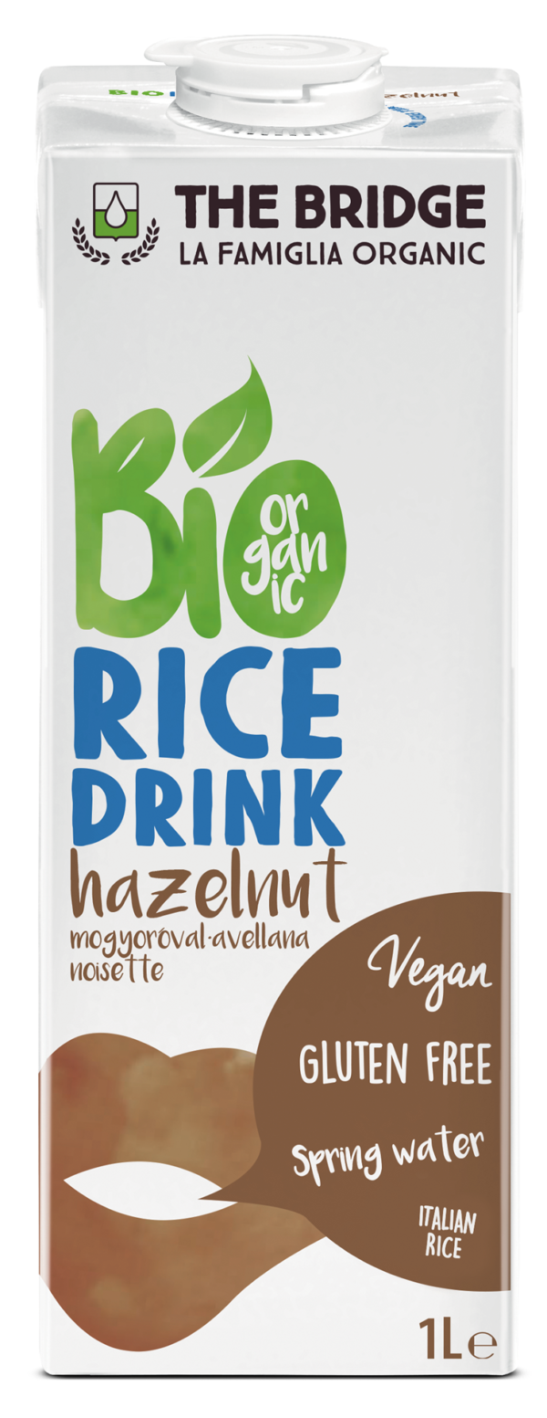 NAPÓJ RYŻOWY Z ORZECHAMI LASKOWYMI BEZGLUTENOWY BIO 1 L – THE BRIDGE SuryaPrema