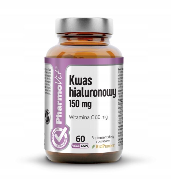 KWAS HIALURONOWY (150 mg) BEZGLUTENOWY 60 KAPSUŁEK – PHARMOVIT (LABEL) preparaty witaminowo mineralne SuryaPrema