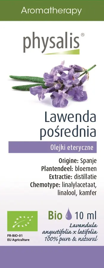 OLEJEK ETERYCZNY LAWENDA POŚREDNIA BIO 10 ml – PHYSALIS SuryaPrema