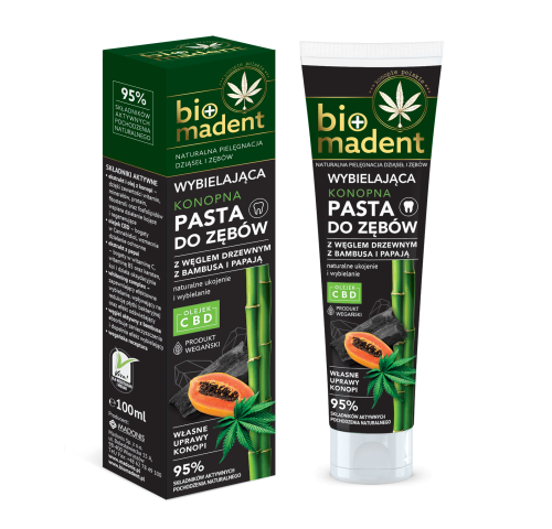 BIO MADENT Konopna, wybielająca pasta do zębów z papają 100 ml SuryaPrema