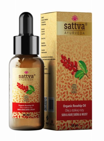 OLEJ DO CIAŁA I WŁOSÓW Z DZIKIEJ RÓŻY ECO 50 ml – SATTVA (AYURVEDA) SuryaPrema