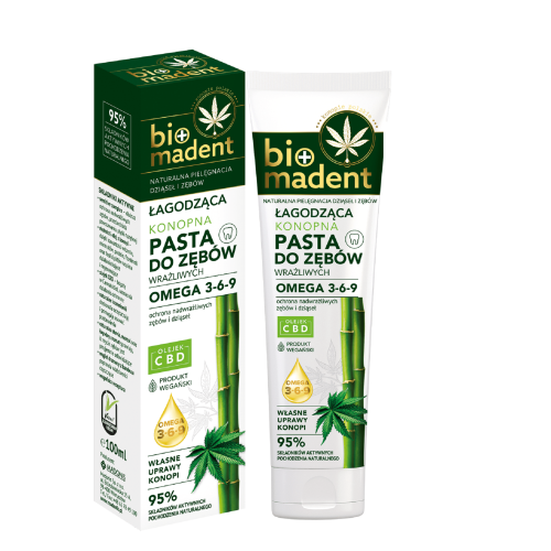BIO MADENT Konopna, łagodząca pasta do zębów 100 ml SuryaPrema