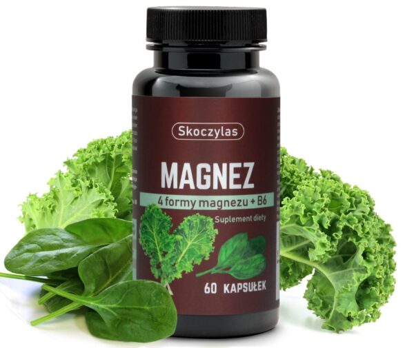 SKOCZYLAS MAGNEZ 4 formy, witamina B6, szpinak, jarmuż SuryaPrema