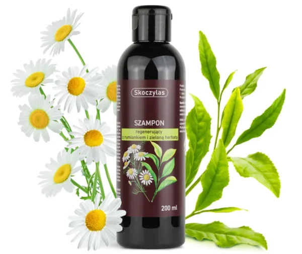 SKOCZYLAS SZAMPON regenerujący z rumiankiem i zieloną herbatą – 200 ml SuryaPrema